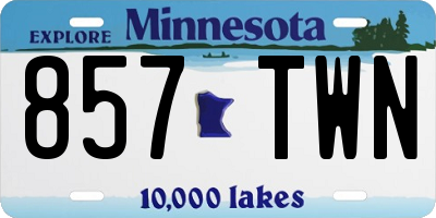 MN license plate 857TWN