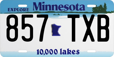 MN license plate 857TXB