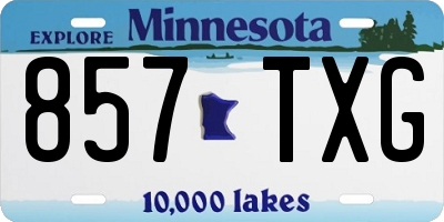 MN license plate 857TXG