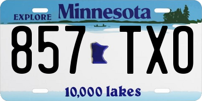 MN license plate 857TXO