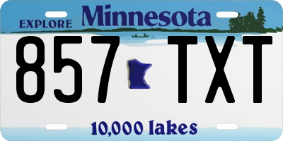 MN license plate 857TXT