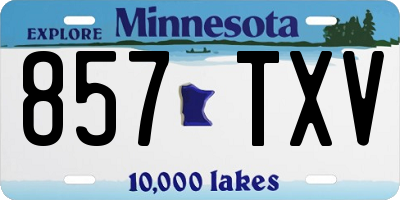 MN license plate 857TXV