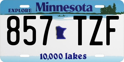 MN license plate 857TZF