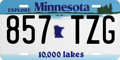 MN license plate 857TZG