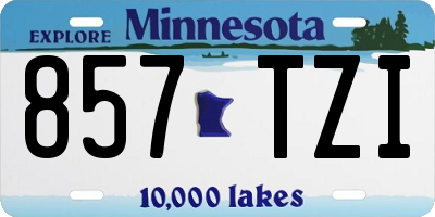 MN license plate 857TZI