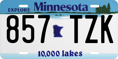 MN license plate 857TZK