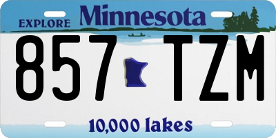 MN license plate 857TZM