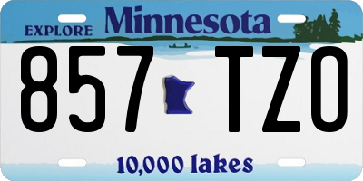 MN license plate 857TZO