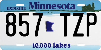 MN license plate 857TZP