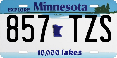 MN license plate 857TZS