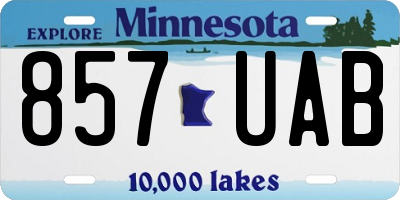 MN license plate 857UAB