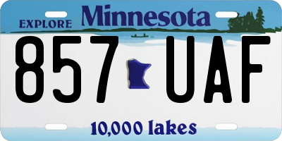 MN license plate 857UAF