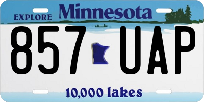 MN license plate 857UAP