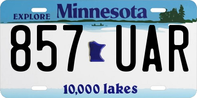MN license plate 857UAR