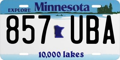 MN license plate 857UBA
