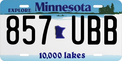 MN license plate 857UBB