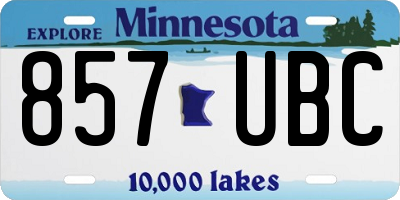 MN license plate 857UBC