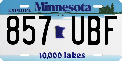 MN license plate 857UBF