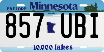 MN license plate 857UBI