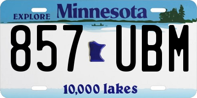 MN license plate 857UBM