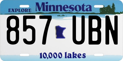 MN license plate 857UBN