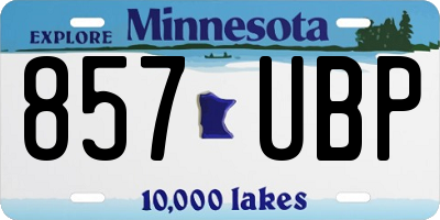 MN license plate 857UBP