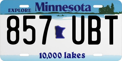 MN license plate 857UBT