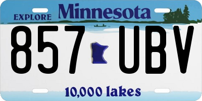 MN license plate 857UBV