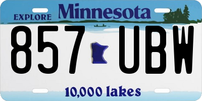 MN license plate 857UBW