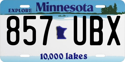 MN license plate 857UBX