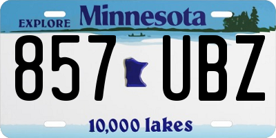 MN license plate 857UBZ
