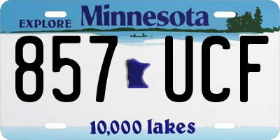 MN license plate 857UCF