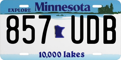 MN license plate 857UDB