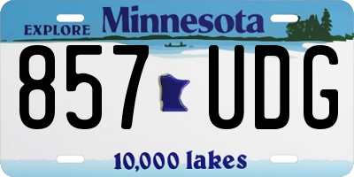 MN license plate 857UDG