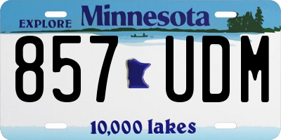 MN license plate 857UDM