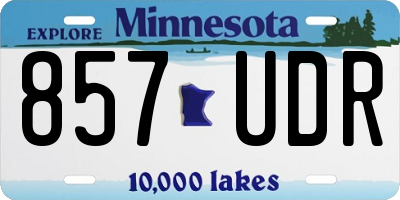 MN license plate 857UDR