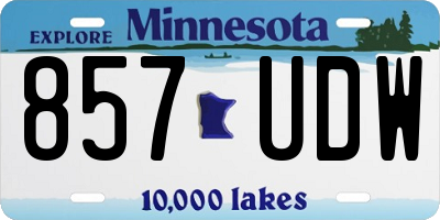 MN license plate 857UDW