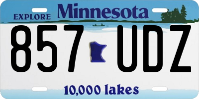 MN license plate 857UDZ