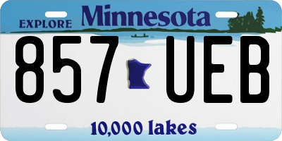 MN license plate 857UEB