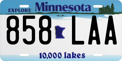 MN license plate 858LAA