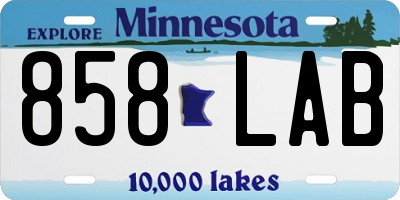 MN license plate 858LAB