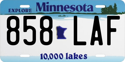 MN license plate 858LAF