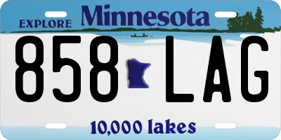 MN license plate 858LAG