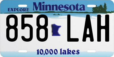 MN license plate 858LAH