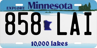 MN license plate 858LAI