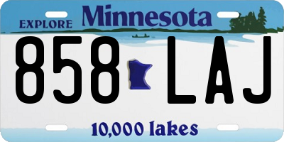 MN license plate 858LAJ