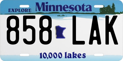 MN license plate 858LAK