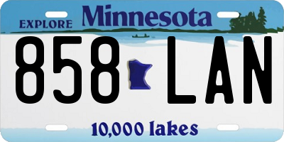 MN license plate 858LAN