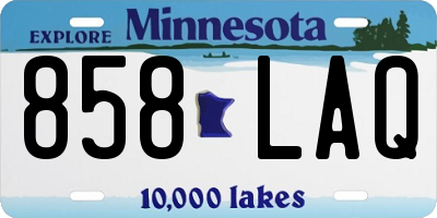 MN license plate 858LAQ