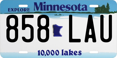 MN license plate 858LAU